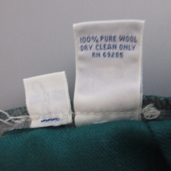 VTG Dan Scott Womens 14 Green 100% Wool Pleated Front Slack Straight Leg Pants - Picture 4 of 7